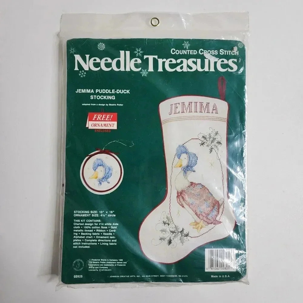 Jemima Puddle-Duck Cross Stitch Stocking Kit - White